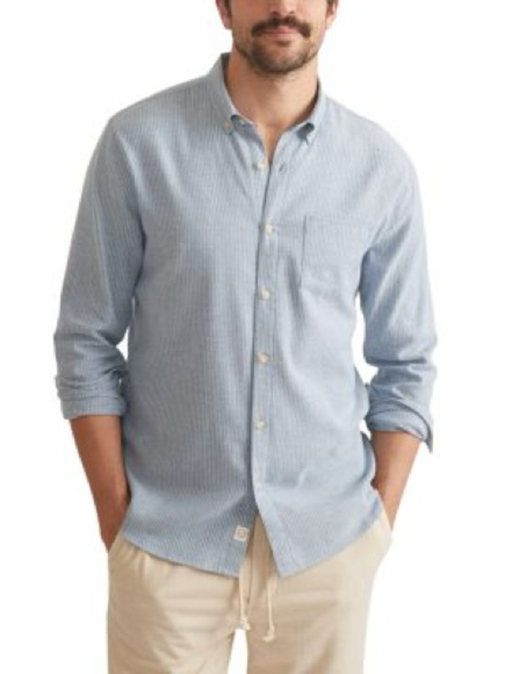 Marine Layer California Cotton Blend Oxford Standard Fit Button Up Size XL